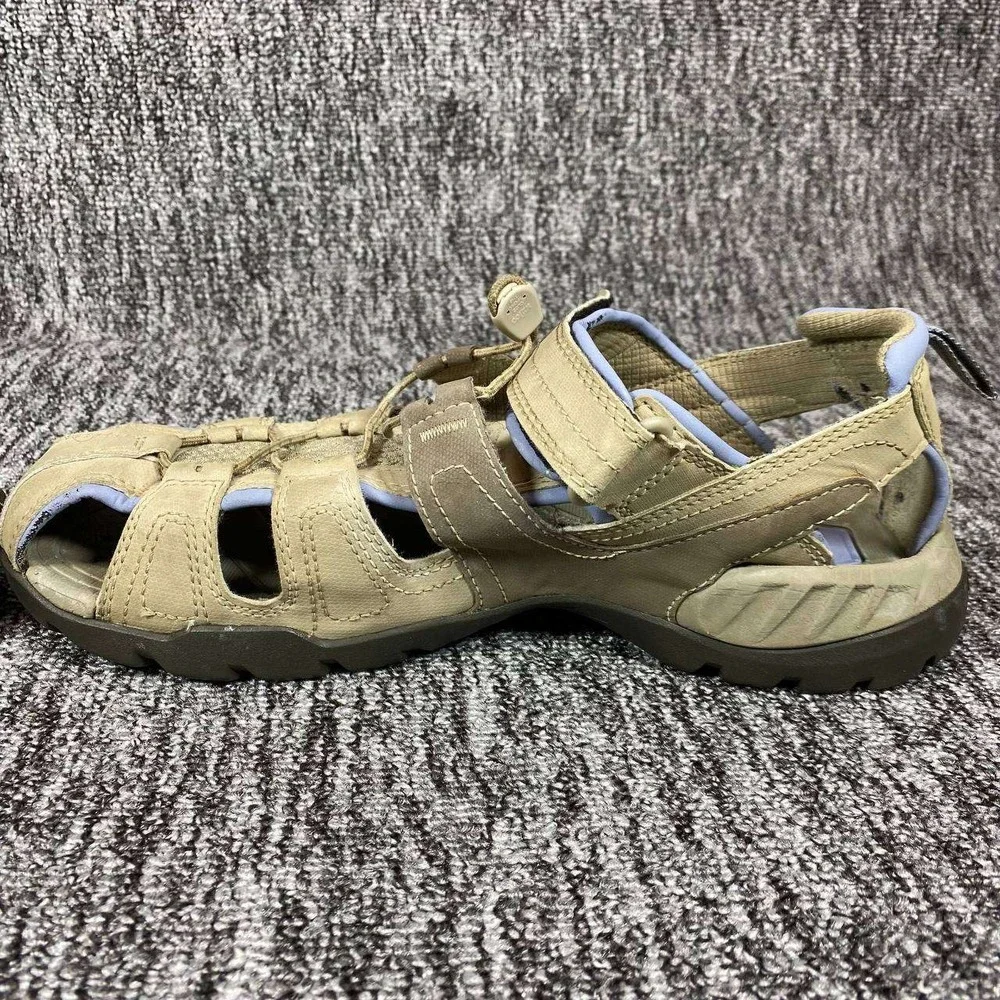 Teva Forebay Women 9 Taupe Blue Sport Hiking Water Sandals Gorpcore Travel Trail